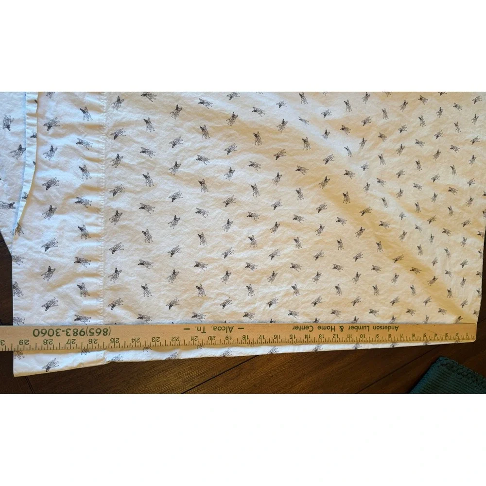 Lauren Ralph Lauren French Bulldog Print 100% Cotton Pillowcase Set White 2pc